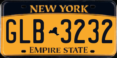 NY license plate GLB3232