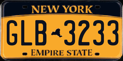 NY license plate GLB3233
