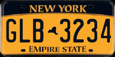 NY license plate GLB3234
