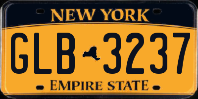 NY license plate GLB3237