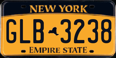 NY license plate GLB3238