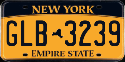 NY license plate GLB3239
