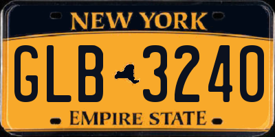 NY license plate GLB3240