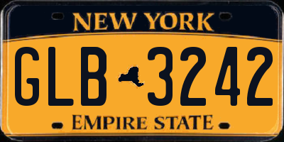 NY license plate GLB3242