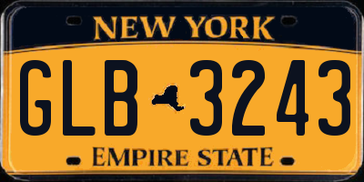 NY license plate GLB3243