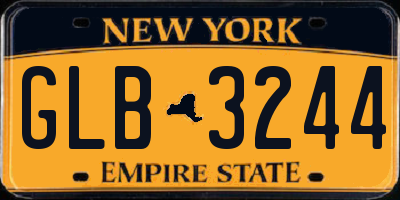 NY license plate GLB3244