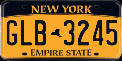 NY license plate GLB3245
