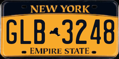 NY license plate GLB3248