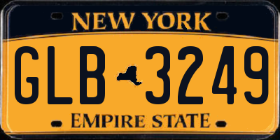 NY license plate GLB3249