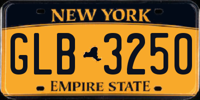 NY license plate GLB3250