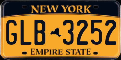 NY license plate GLB3252