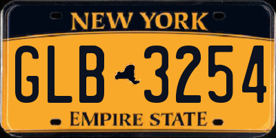 NY license plate GLB3254