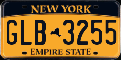 NY license plate GLB3255