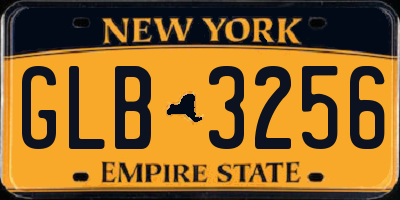 NY license plate GLB3256