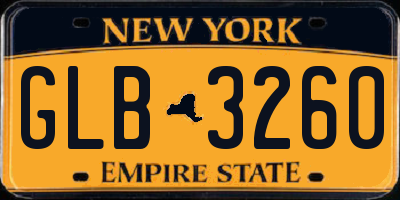 NY license plate GLB3260
