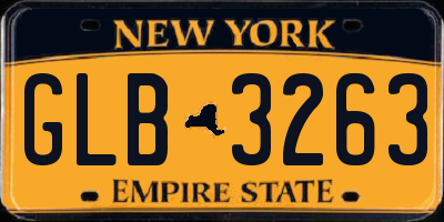 NY license plate GLB3263