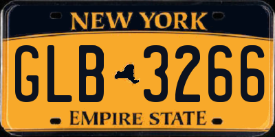 NY license plate GLB3266