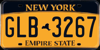 NY license plate GLB3267