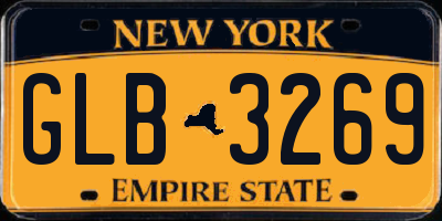 NY license plate GLB3269