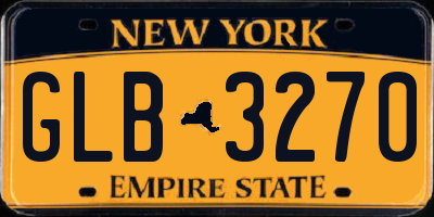 NY license plate GLB3270