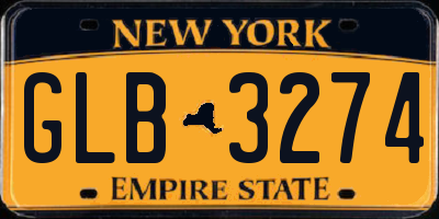 NY license plate GLB3274