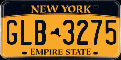 NY license plate GLB3275