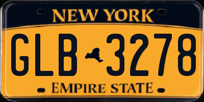 NY license plate GLB3278