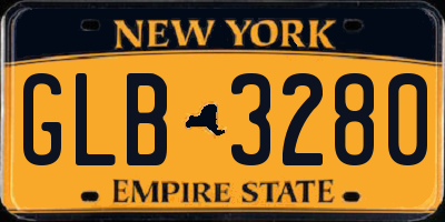 NY license plate GLB3280