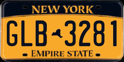 NY license plate GLB3281
