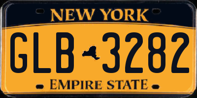 NY license plate GLB3282