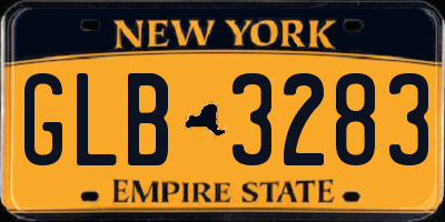 NY license plate GLB3283