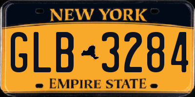 NY license plate GLB3284