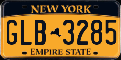 NY license plate GLB3285