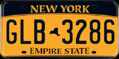 NY license plate GLB3286
