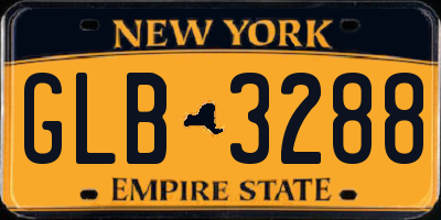 NY license plate GLB3288