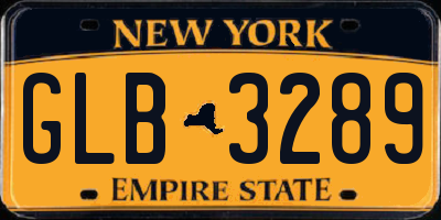 NY license plate GLB3289