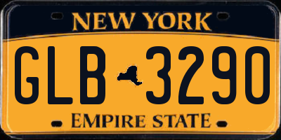 NY license plate GLB3290