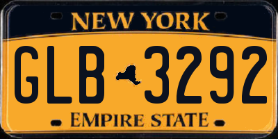NY license plate GLB3292