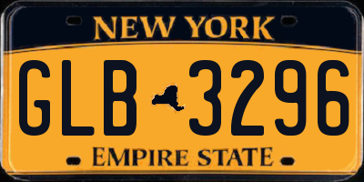 NY license plate GLB3296