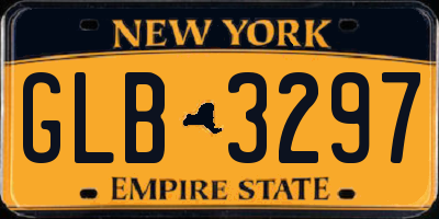 NY license plate GLB3297