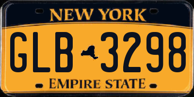NY license plate GLB3298