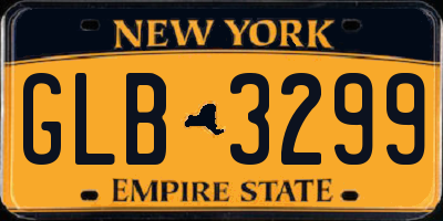 NY license plate GLB3299
