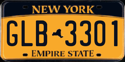 NY license plate GLB3301