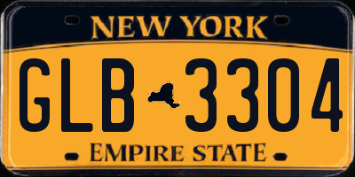 NY license plate GLB3304