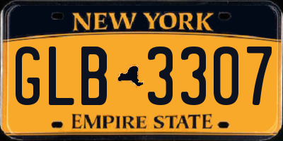 NY license plate GLB3307