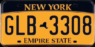 NY license plate GLB3308