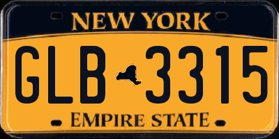NY license plate GLB3315