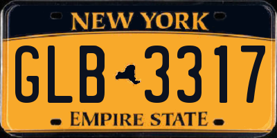 NY license plate GLB3317