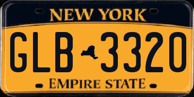 NY license plate GLB3320