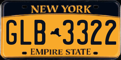NY license plate GLB3322